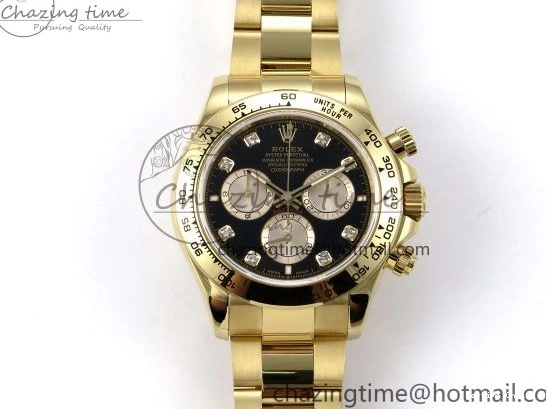 0601 Daytona 126508 QF 1:1 Best Edition Black YG Diamonds Dial on YG Braclet SH4131 V WeatherProof 1314